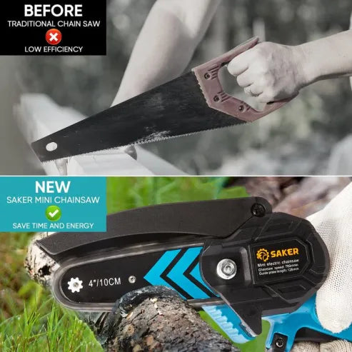 Saker Mini Chainsaw, Portable Cordless Electric Chainsaw, Small Handheld Chainsaw Pruning Shears